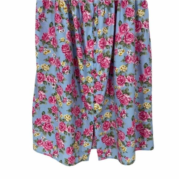 ASOS Curve Blue Pink Floral Midi Dress Size 14 NWT - Picture 4 of 10